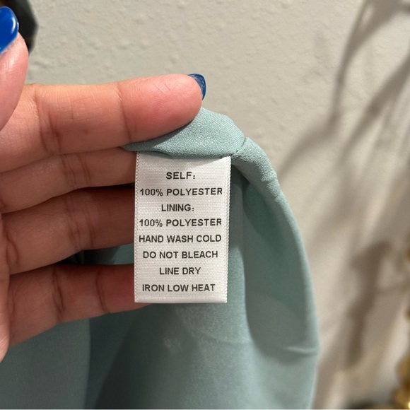 If By Sea Anthropologie Small Teal Floral Midi Dress Faux Wrap Wedding Cocktail - Picture 4 of 8